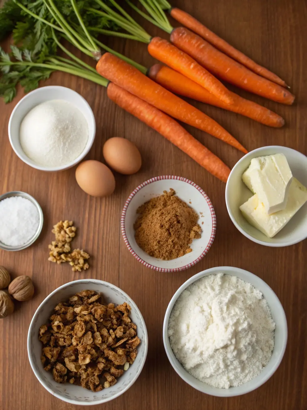 Moist Carrot Cake with Cream Cheese Frosting - ingredients