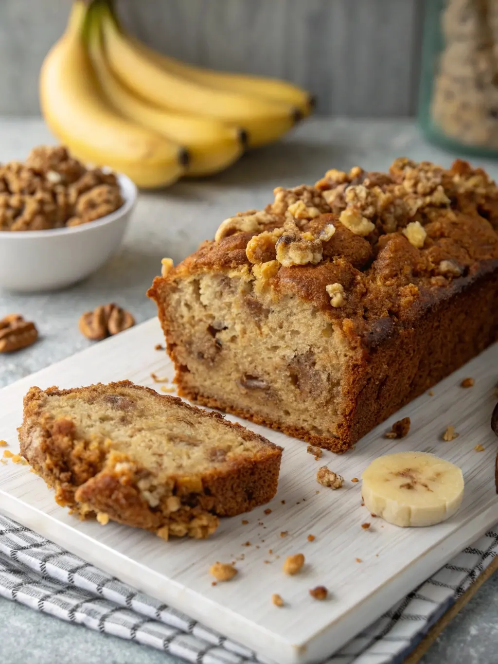 Moist & Flavorful Vegan Banana Bread with Walnut Streusel